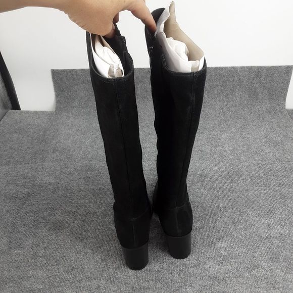 Vince Camuto Black Suede Heeled Boots - Picture 4 of 9